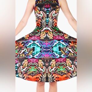 Blackmilk Hypermoth velvet princess midi dress - size L
